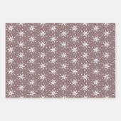 幾何学的な雪片クリスマスニュートラルパターン ラッピングペーパーシート (正面3)