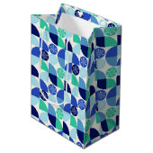 幾何学的な雪片 – 背景 – 抱き枕 ミディアムペーパーバッグ (正面アングル)