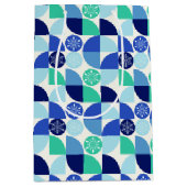 幾何学的な雪片 – 背景 – 抱き枕 ミディアムペーパーバッグ (正面)