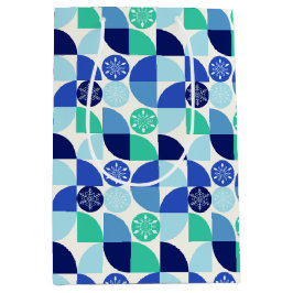 幾何学的な雪片 – 背景 – 抱き枕 ミディアムペーパーバッグ