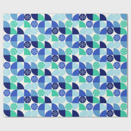 幾何学的な雪片 – 背景（明） ラッピングペーパー