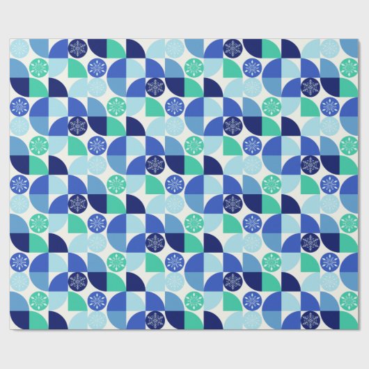 幾何学的な雪片 – 背景（明） ラッピングペーパー (フラット)