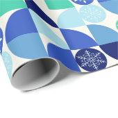 幾何学的な雪片 – 背景（明） ラッピングペーパー (ロールコーナー)
