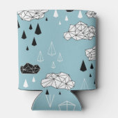 幾何学的な雲と雨、シームレスなパターン。 缶クーラー (裏面)