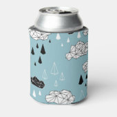 幾何学的な雲と雨、シームレスなパターン。 缶クーラー (缶裏面)