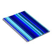 幾何学的な青いバーコードパターン ノートブック (右側)