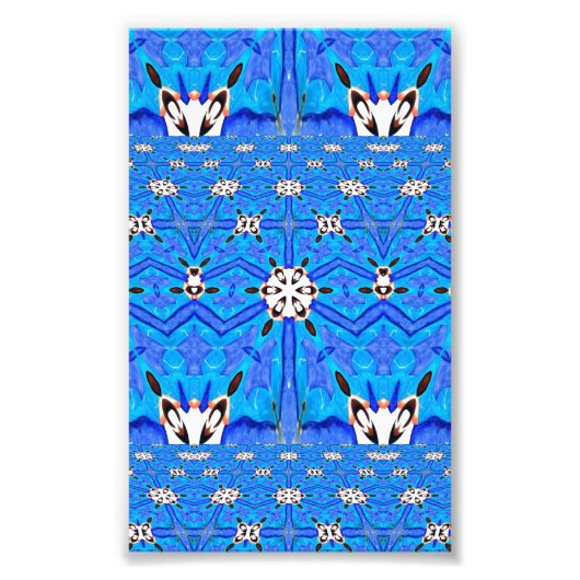 幾何学的な青い格子写真 フォトプリント            (正面)