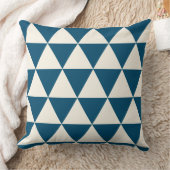 幾何学的な青とアイボリーホワイトクッモダンション クッション (ブランケット)