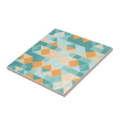 幾何学的な青とオレンジのパターン タイル (側面)