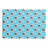 幾何学的な青と白の航空ジェット機 枕カバー (裏面)