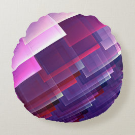 幾何学的な青 ラウンドクッション