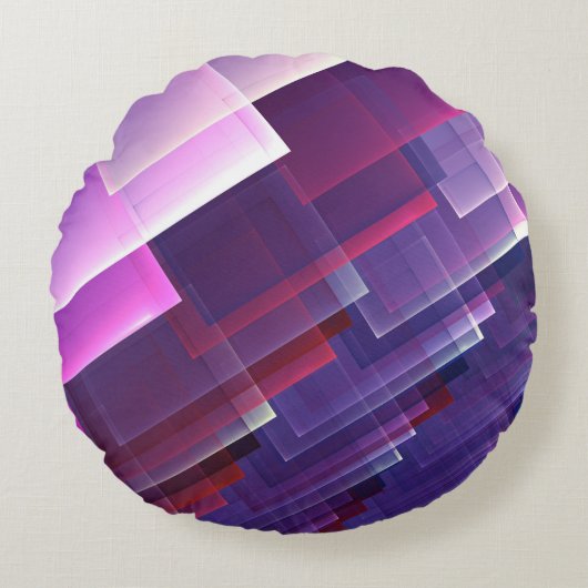 幾何学的な青 ラウンドクッション (正面)