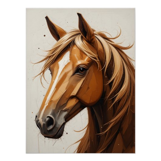 幾何学的な馬ポートレート ポスター (正面)