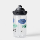 幾何学的な魚の子供の名前ウォーターボトル ウォーターボトル (背面)