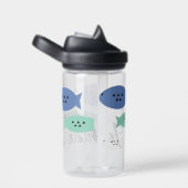 幾何学的な魚の子供の名前ウォーターボトル ウォーターボトル (右面)