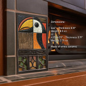 幾何学的な鳥モザイクセラミック タイル