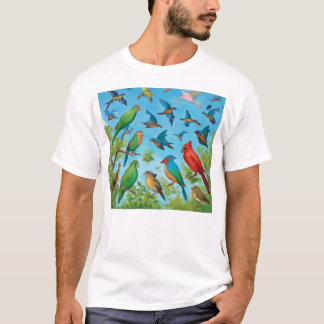 幾何学的な鳥 – フライトアートの自由 Tシャツ
