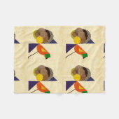 幾何学的な鳥 フリースブランケット (正面(横))