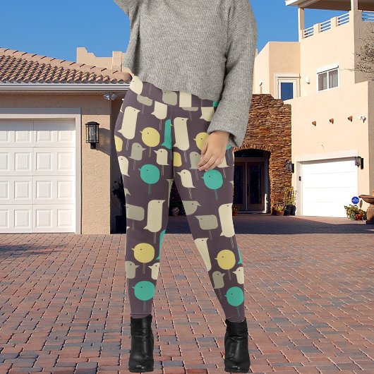 幾何学的な鳥 レギンス