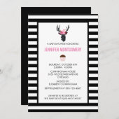 幾何学的な鹿の頭に花冠を載せたベイビーシャワーの招待状 招待状 (正面/裏面)