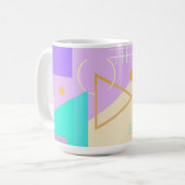 幾何学的な黄色のプリントマグ コーヒーマグカップ (正面左)