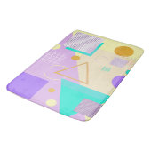 幾何学的な黄色のプリント バスマット (アングル)