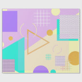 幾何学的な黄色のプリント ラッピングペーパー (フラット)