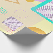 幾何学的な黄色のプリント ラッピングペーパー (角)