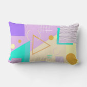 幾何学的な黄色のプリント ランバークッション (裏面)