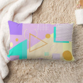 幾何学的な黄色のプリント ランバークッション (ブランケット)