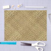 幾何学的な黄金のバスケット織りグラフィックパターン 薄葉紙 (クラフト)