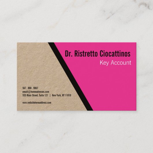 幾何学的な黒いはっきりした工芸品 名刺 (正面)