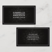 幾何学的な黒いメタリック背景 |白縁ど 名刺 (正面/裏面)