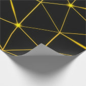 幾何学的な黒い三角形金ゴールド線 ラッピングペーパー (角)