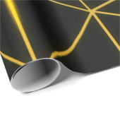 幾何学的な黒い三角形金ゴールド線 ラッピングペーパー (ロールコーナー)