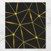 幾何学的な黒い三角形金ゴールド線 ワインラベル (シングルラベル)