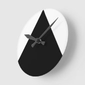 幾何学的な黒い三角形 ラウンド壁時計 (傾斜)