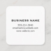 幾何学的な黒い大理石のフェイク革クラフト スクエア名刺 (裏面)