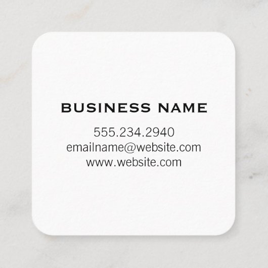 幾何学的な黒い大理石のフェイク革クラフト スクエア名刺 (裏面)