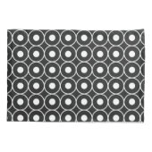 幾何学的な黒と白の円 枕カバー (裏面-左)