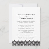 幾何学的な黒の写真 ウェディング 招待状 (裏面)