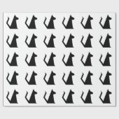 幾何学的な黒猫の包装紙 ラッピングペーパー (フラット)