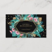 幾何学的な黒|の魅力的な熱帯陸軍少佐の階級章 名刺 (正面)