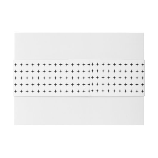 幾何学的な黒、白シンプル色のパタ結婚ーン 招待状ベリーバンド (裏面例)