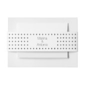 幾何学的な黒、白シンプル色のパタ結婚ーン 招待状ベリーバンド (正面例)