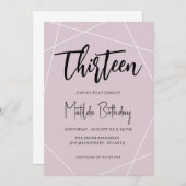 幾何学的な13th誕生日パーティーの招待状 招待状 (正面/裏面)
