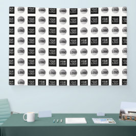 幾何学的な2ロゴパターン設計 横断幕