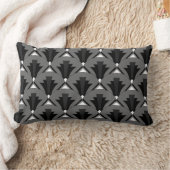 幾何学的な20年代の白黒アールデコ ランバークッション (ブランケット)