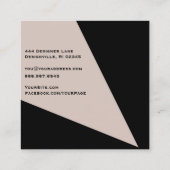 幾何学的な*~*のAbstractGoldホイルのピンクの赤面 スクエア名刺 (裏面)