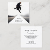 幾何学的な|モダンでミニマルな三角形の写真撮影 スクエア名刺 (正面/裏面)